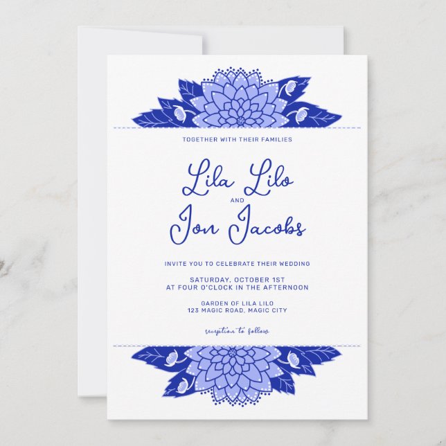Dahlia Personalized Wedding Invitation (Front)