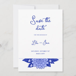 Dahlia Personalized Wedding Save The Date Card
