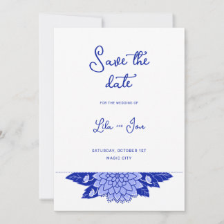 Dahlia Personalized Wedding Save The Date Card