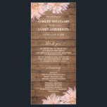 Dahlia Pink Floral Rustic Wood Wedding Program<br><div class="desc">Abundant rose pink dahlia flower floral wedding program featuring elegant script calligraphy and modern typography on a rustic wooden barn background. Simply add your wedding details. Exclusively designed for you by Happy Dolphin Studio. If you need any help or matching products please contact us at happydolphinstudio@outlook.com. We're happy to help...</div>
