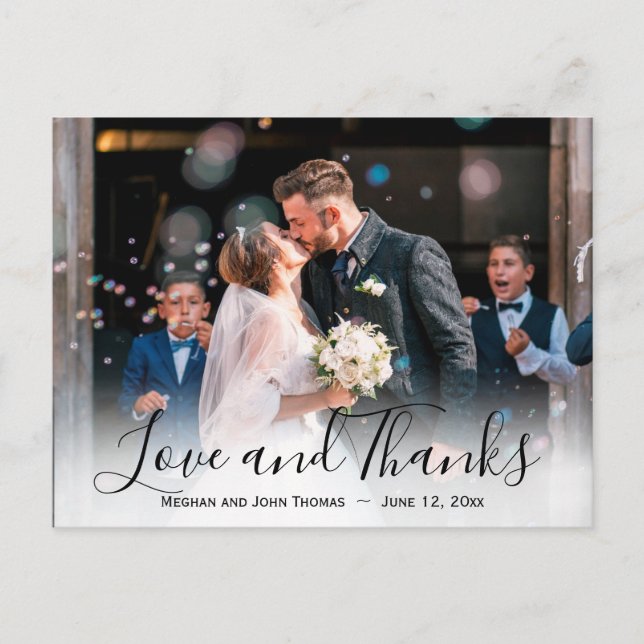 Dahlia Purple Lavender Floral Wedding Thank You Postcard (Front)