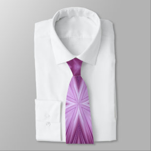 Dahlia Purple Milky White Clouds Abstract Pattern Tie