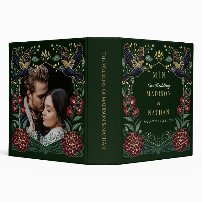Dahlia Snapdragon Enchanted Gothic Raven Wedding Binder (Background)