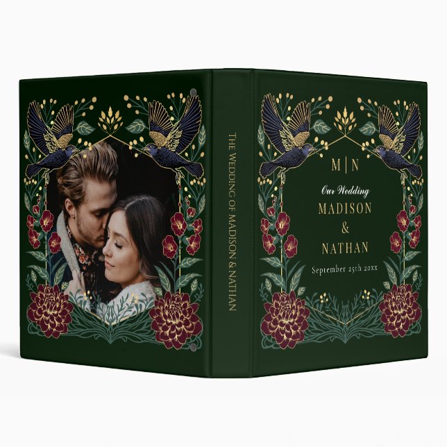 Dahlia Snapdragon Enchanted Gothic Raven Wedding Binder (Background)