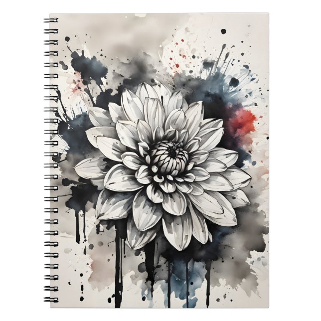 Dahlia - Watercolor flowers Notebook (Front)