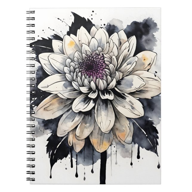 Dahlia - Watercolor flowers Notebook (Front)