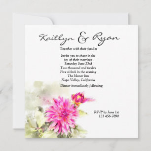 Dahlia Watercolor Wedding Invitation