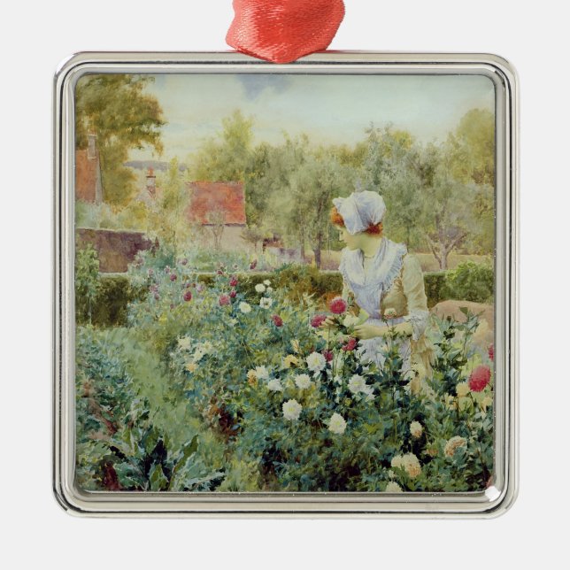 Dahlias, 1896 metal ornament (Front)