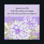 Dahlias - Amethyst Wedding Favour Magnet<br><div class="desc">A lovely little gift for your wedding guests!  This 2"x2" magnet can go home with your attendees and then be utilized on their refrigerators or file cabinets and will always remind them of your special day.</div>
