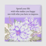 Dahlias - Amethyst Wedding Favour Magnet<br><div class="desc">A lovely little gift for your wedding guests!  This 2"x2" magnet can go home with your attendees and then be utilized on their refrigerators or file cabinets and will always remind them of your special day.</div>