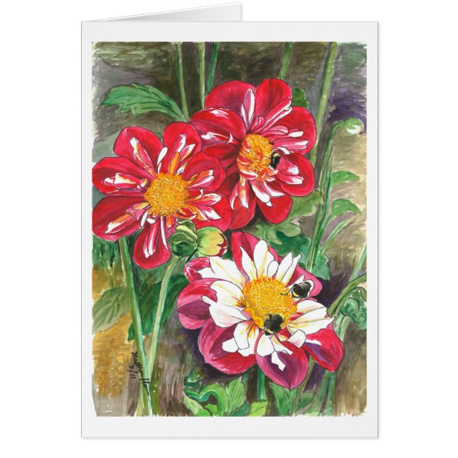 Dahlias and Bumble Bees (Front)