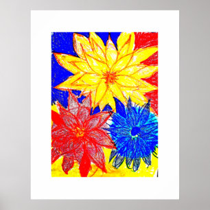 Dahlias Contraste Bois Photo Impression