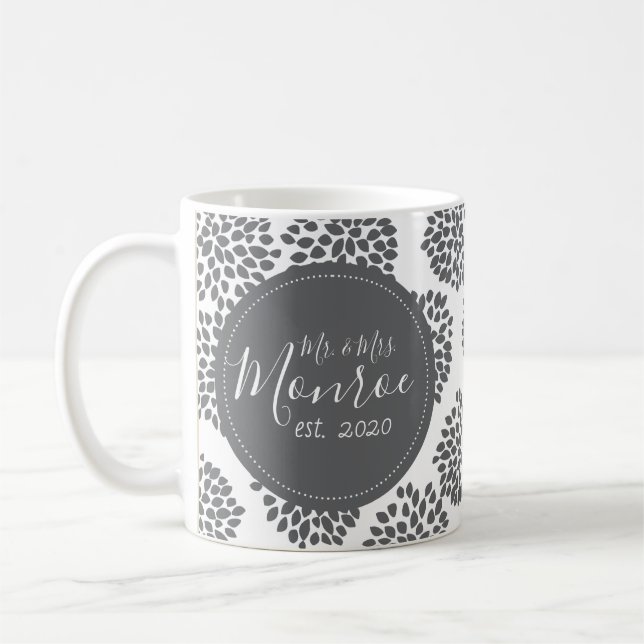 Dahlias Custom Name and Photo Coffee Mug (Left)