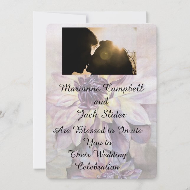 DAHLIAS FAIRE-PART DE MARIAGE PERSONNALISABLE (Devant)