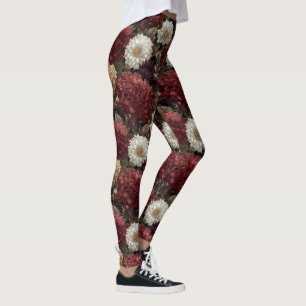 Dahlias Flower Gym  Dahlias Accent Wedding Gifts Leggings