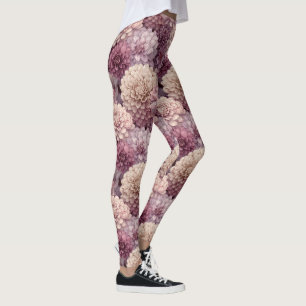 Dahlias Flower Women Active Wear  Dahlias Luxury  Leggings