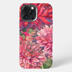 dahlias flowers watercolor iPhone 13 pro max case