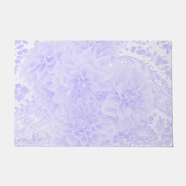 Dahlias In Blue  Doormat (Front)