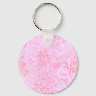 Dahlias In Soft Pink Keychain