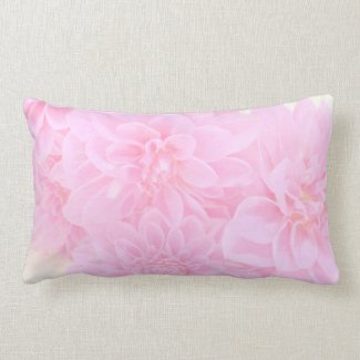 Dahlias In Soft Pink Lumbar Pillow