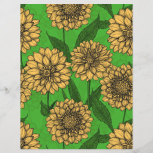Dahlias in yellow and green
