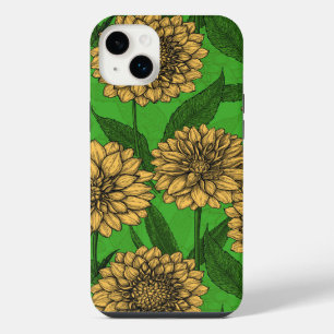 Dahlias in yellow and green iPhone 14 plus case