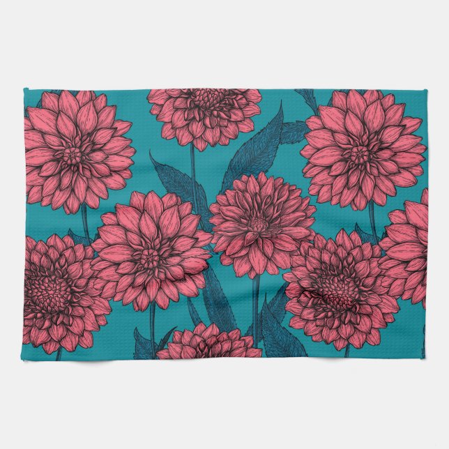 Dahlias Kitchen Towel (Horizontal)