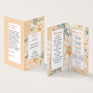 Dahlias Marmalade Wedding Program