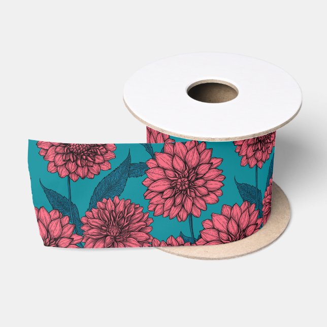 Dahlias Satin Ribbon (Spool)