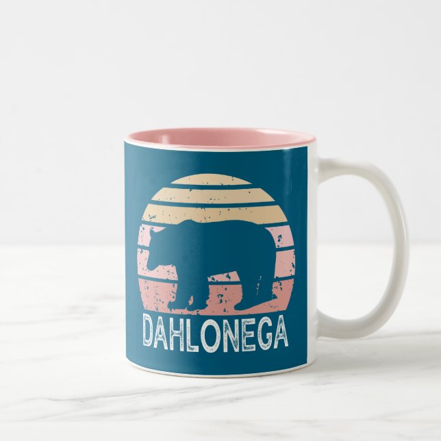 Dahlonega Georgia Retro Bear Two-Tone Coffee Mug (Right)