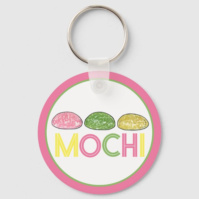 Daifuku Mochi Japanese New Year Rice Cake Food Keychain (Front)