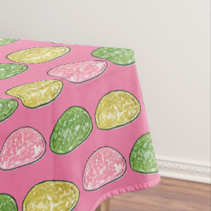 Daifuku Mochi Japanese New Year Rice Cake Food Tablecloth