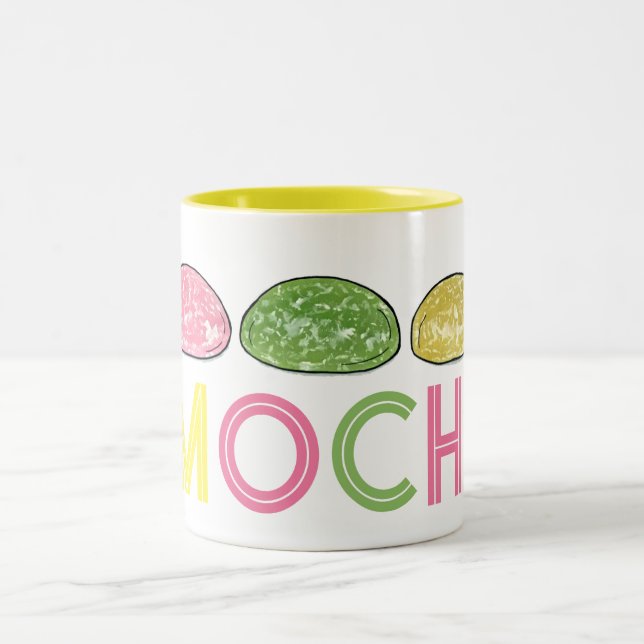 Daifuku Mochi Japanese New Year Rice Cake Food Two-Tone Coffee Mug (Center)