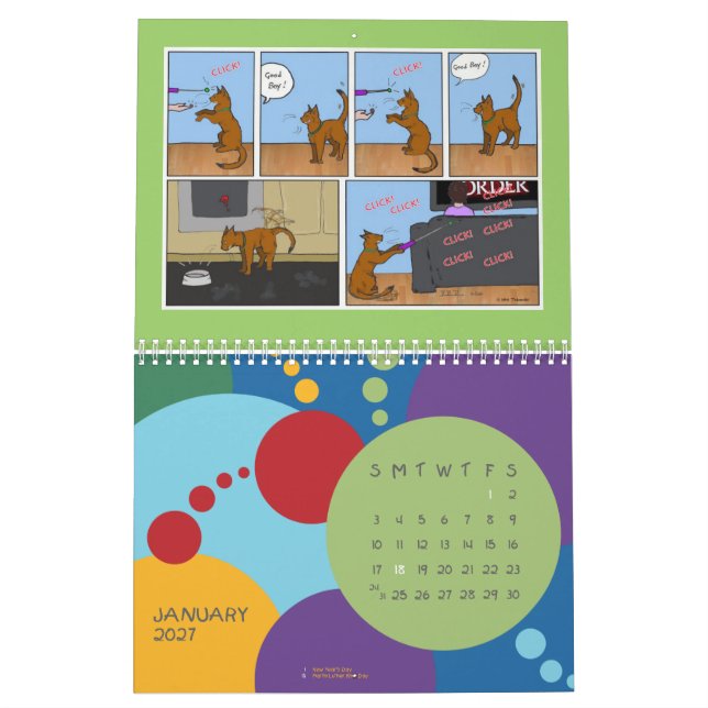 Daily Abyssinian 2013 Cartoon Calendar (Jan 2027)