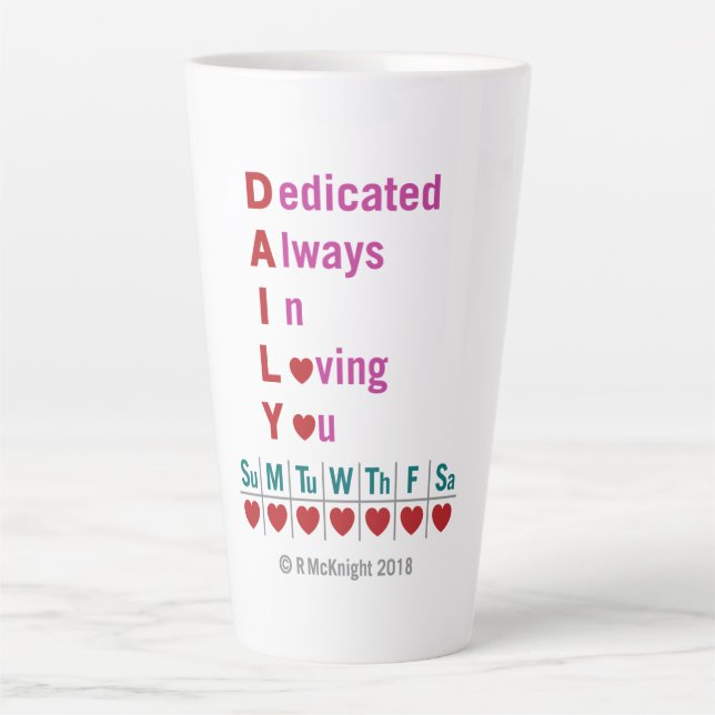 Daily Acronym Lattee Latte Mug (Front)