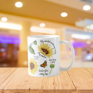 Daily Affirmation Groovy Positive Quote Floral Coffee Mug