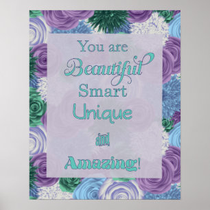 Daily Affirmation Poster - Beautiful Smart Unique