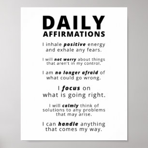 Daily Affirmations   Inspirational Quote Poster
