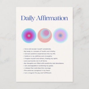 daily affirmations manifestation postcard