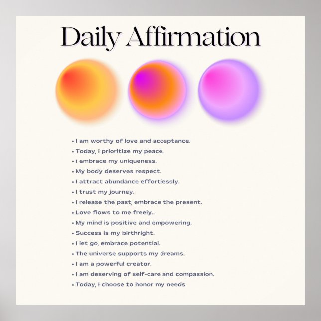 daily affirmations manifestation  poster (Front)