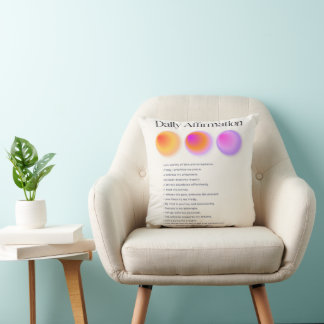 daily affirmations manifestation throw pillow