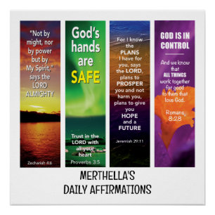 DAILY BIBLE AFFIRMATIONS Personalized Christian Poster