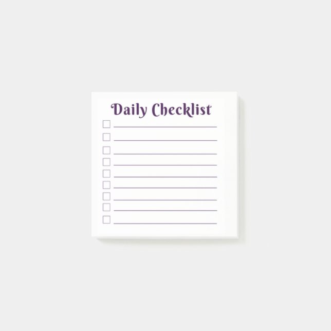 Daily Checklist Post It Custom Notes Daily (Front)