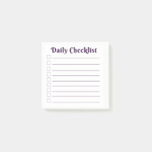 Daily Checklist Post It Custom Post-it Notes Daily