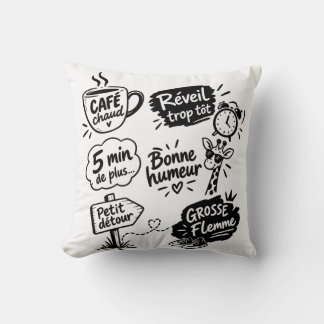 Daily doodle delights throw pillow