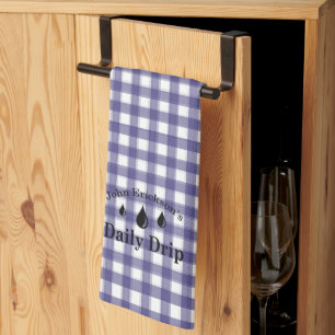 Daily Drip Kitchen Towel NAVY GINGHAM