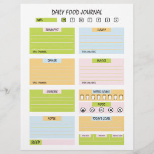 Daily food journal Letterhead