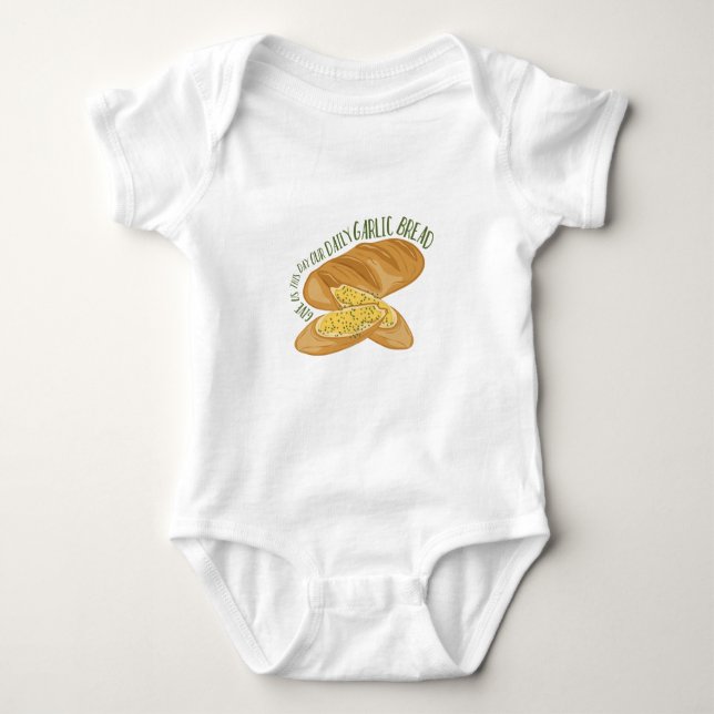 Daily Garlic Bread Baby Bodysuit (Front)