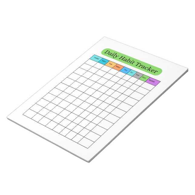 Daily Habit Tracker Minimal Notepad (Angled)