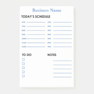 Daily & Hourly Schedule Post-it Notes